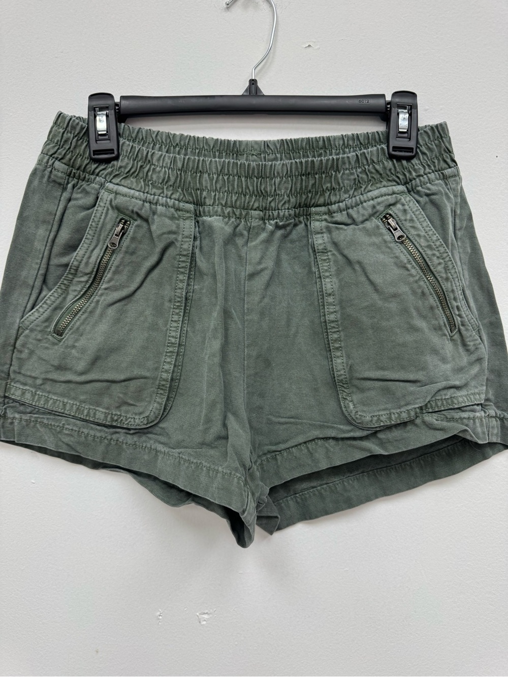 aerie Olive Green Elastic-Waist Utility Shorts